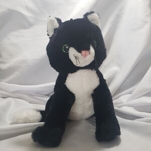 Unipak Black and White Cat Plush Stuffed Animal Toy 11-Inch No Cape